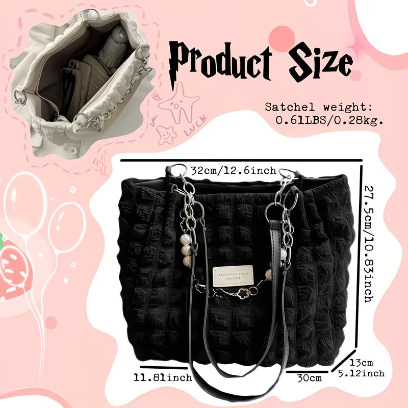 Sweet Clouds Tote Bag for Women – Large Capacity Summer Shoulder Bag with Zipper-6