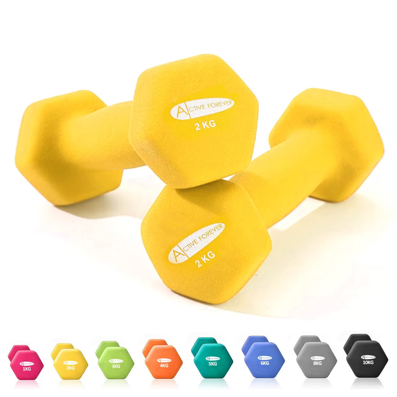 Hex Neoprene Dumbbells Set Pair Non Slip Home Gym Weights 1kg–10kg Options-4