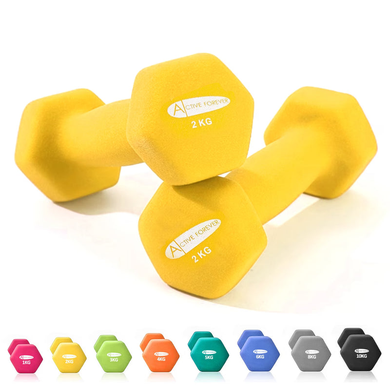 Hex Neoprene Dumbbells Set Pair Non Slip Home Gym Weights 1kg–10kg Options-4
