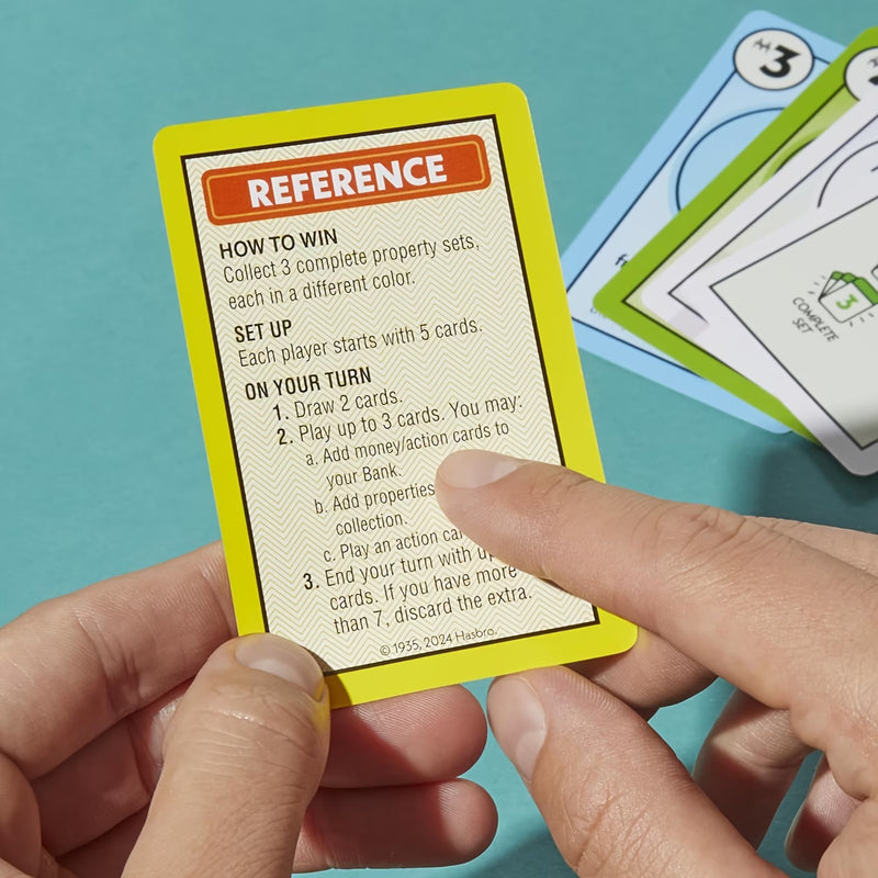 Monopoly Deal Card Game Family Strategy Game Portable Travel Card Game 110 Cards Age 8+-8