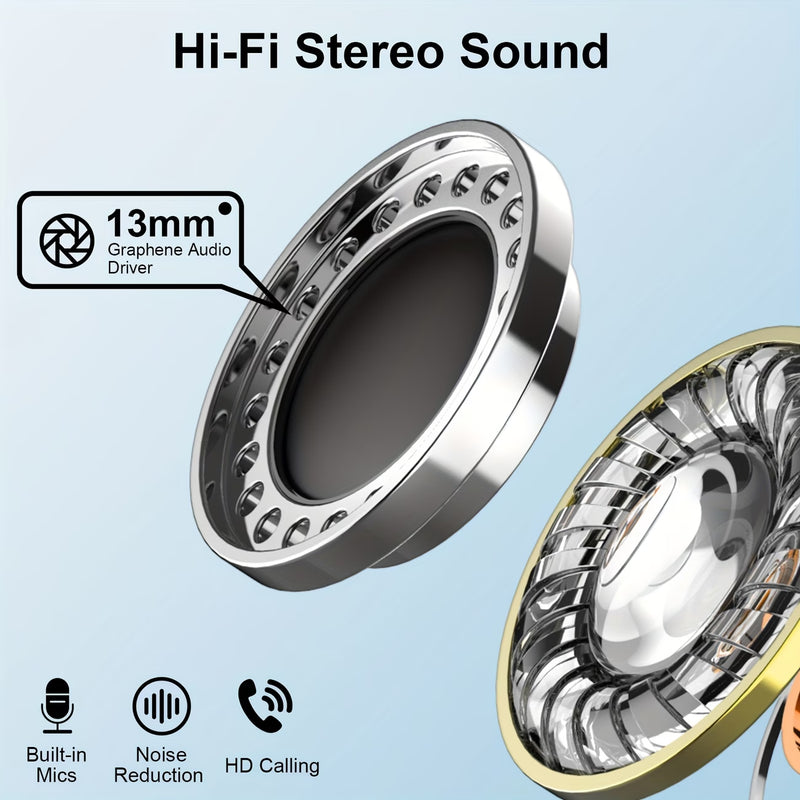 Q13 Wireless Earbuds Bluetooth Earphones with ENC Noise Cancelling 50H Playtime LED Display USB-C-5