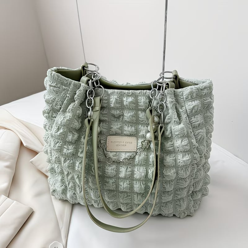 Sweet Clouds Tote Bag for Women – Large Capacity Summer Shoulder Bag with Zipper-2
