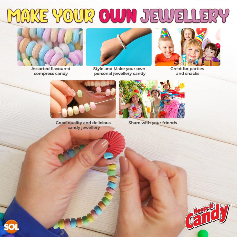 2 Pack Candy Jewellery Making Kit for Girls DIY Bracelet & Necklace Bead Craft Set Kids Party Gift-5