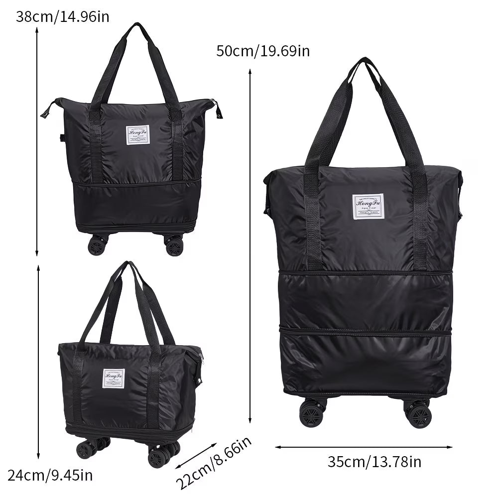 Expandable Rolling Duffel Bag with Detachable Wheels – Foldable Travel Bag with 360° Spinner Wheels, Wet & Dry Compartment, Carry-On Luggage for Men & Women-29