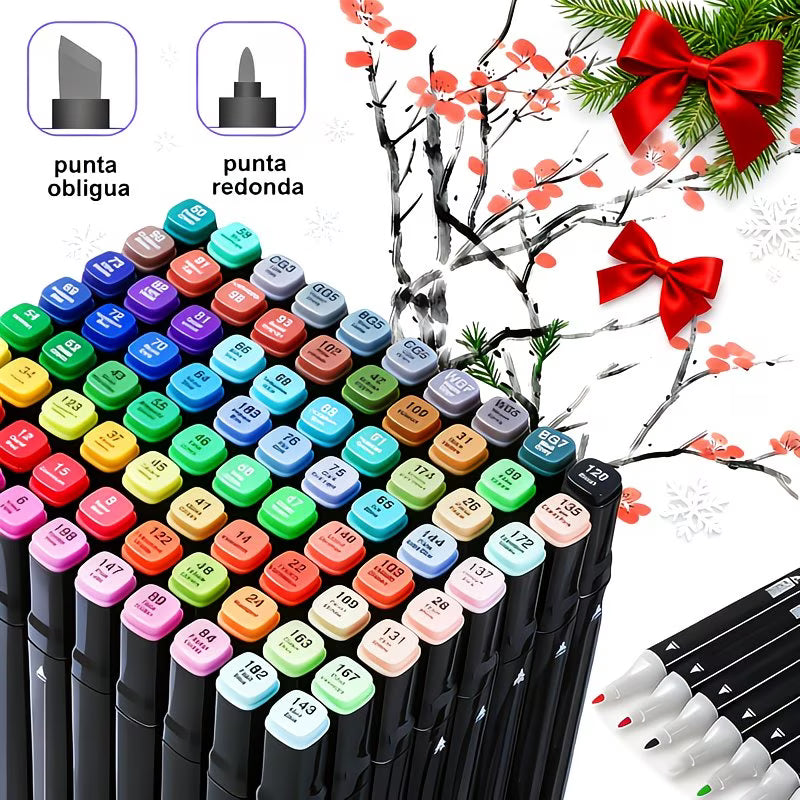80–262 Colour Dual Tip Art Markers – Professional Alcohol-Based Pens for Sketching & Illustration-8