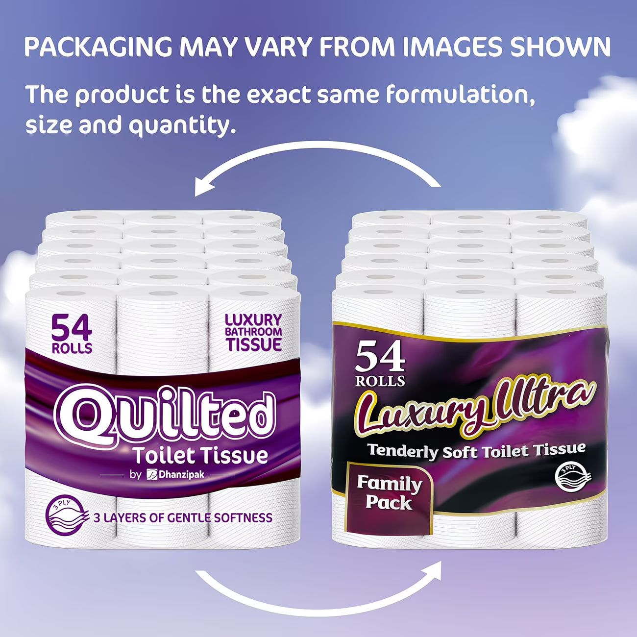 54 Rolls 3-Ply Toilet Paper – Premium Quilted, Soft, Strong & Highly Absorbent Toilet Tissue-4