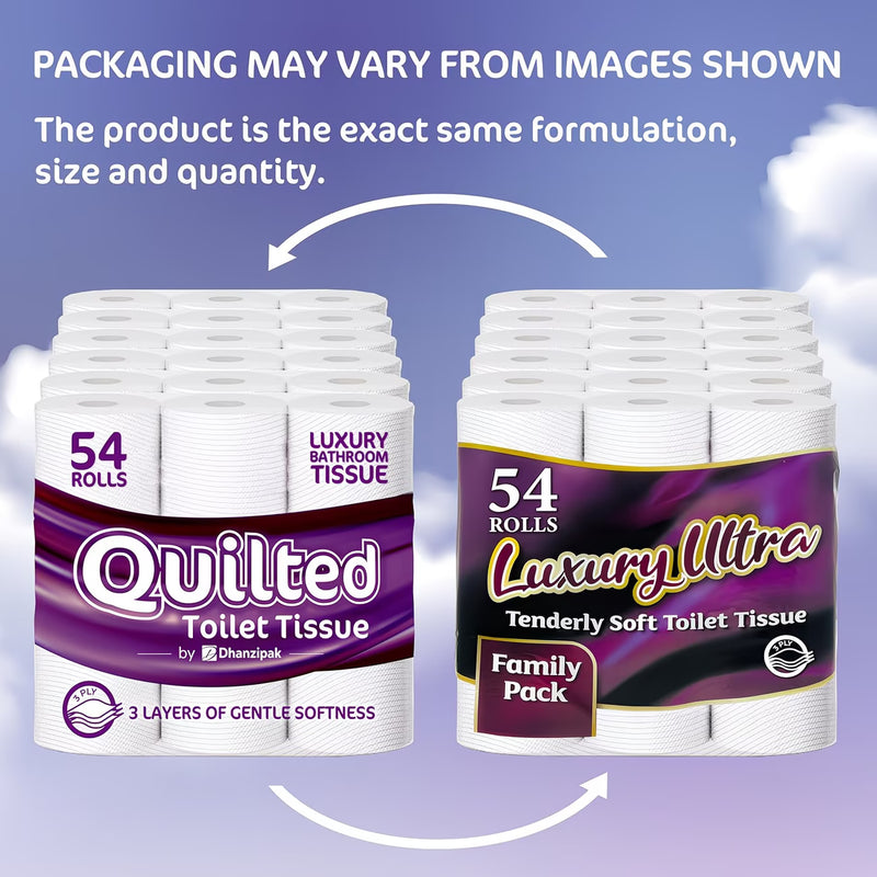 54 Rolls 3-Ply Toilet Paper – Premium Quilted, Soft, Strong & Highly Absorbent Toilet Tissue-4