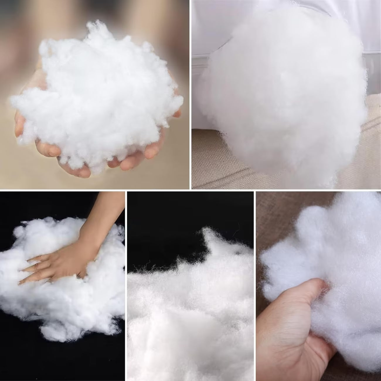 100% Virgin Polyester Hollowfibre Stuffing Filling for Toys Cushions Pillows Crafts Soft Washable Padding-3