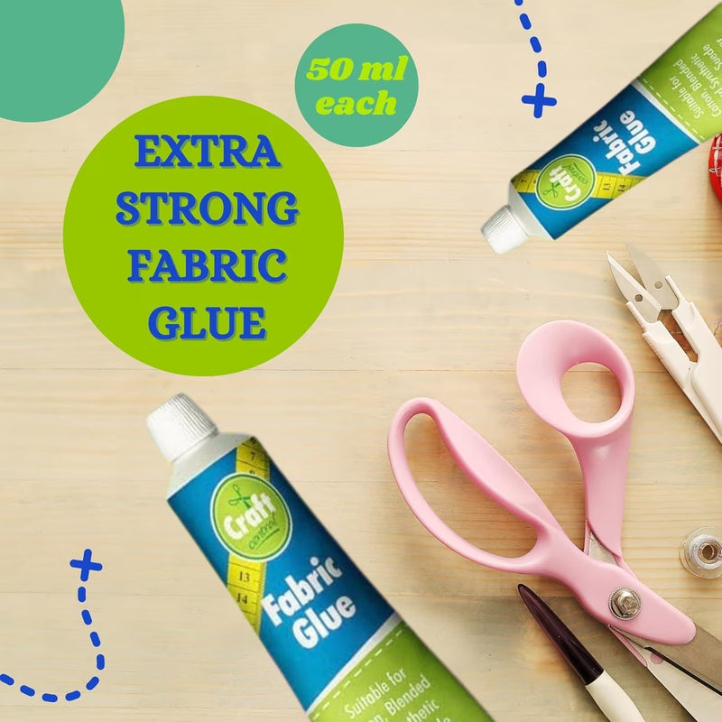 2 Pack Extra Strong Fabric Glue 50ml Washable Textile Adhesive for Hemming, Patches, Crafts & No-Sew Repairs-4