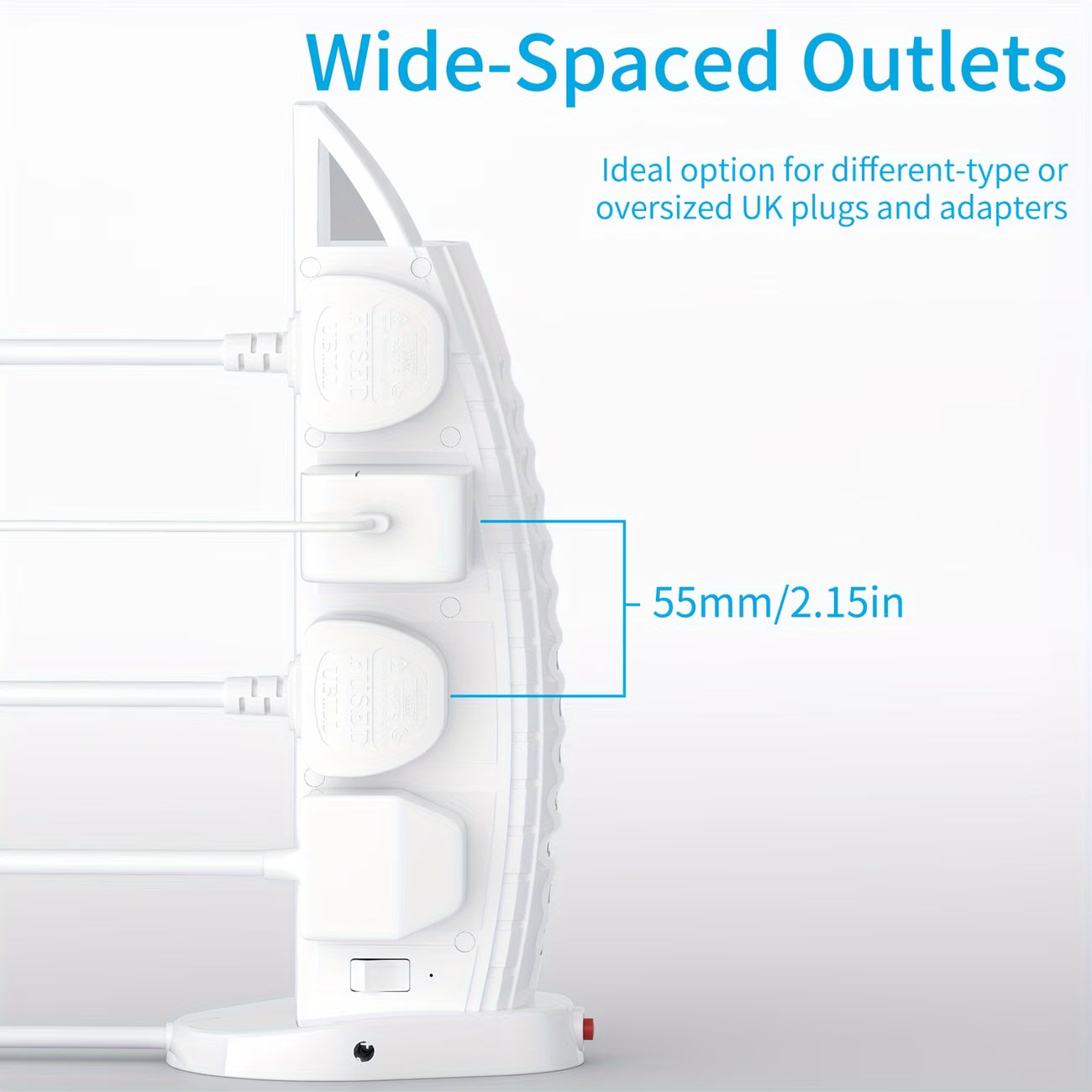 Tower Extension Lead 8 Way Sockets with 6 USB Ports 3.6A Vertical Power Strip 5m 3m 2m Cable TB01-4
