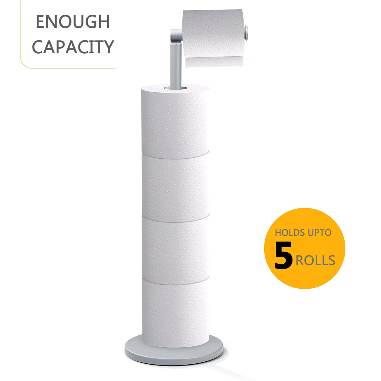 Free Standing Toilet Roll Holder with Storage – 2-in-1 Stainless Steel Toilet Paper Stand-11