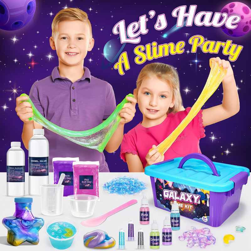 Galaxy Slime Making Kit for Kids – DIY Fluffy Slime Art & Craft Toy for Girls & Boys Ages 6–12-7