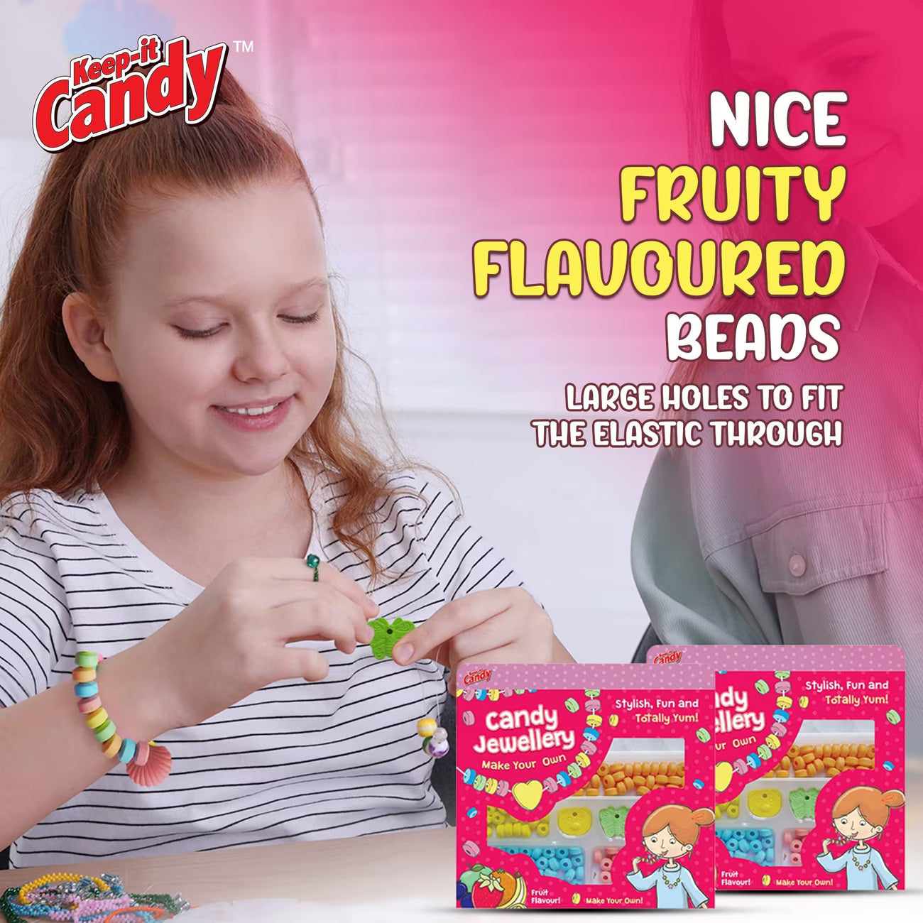2 Pack Candy Jewellery Making Kit for Girls DIY Bracelet & Necklace Bead Craft Set Kids Party Gift