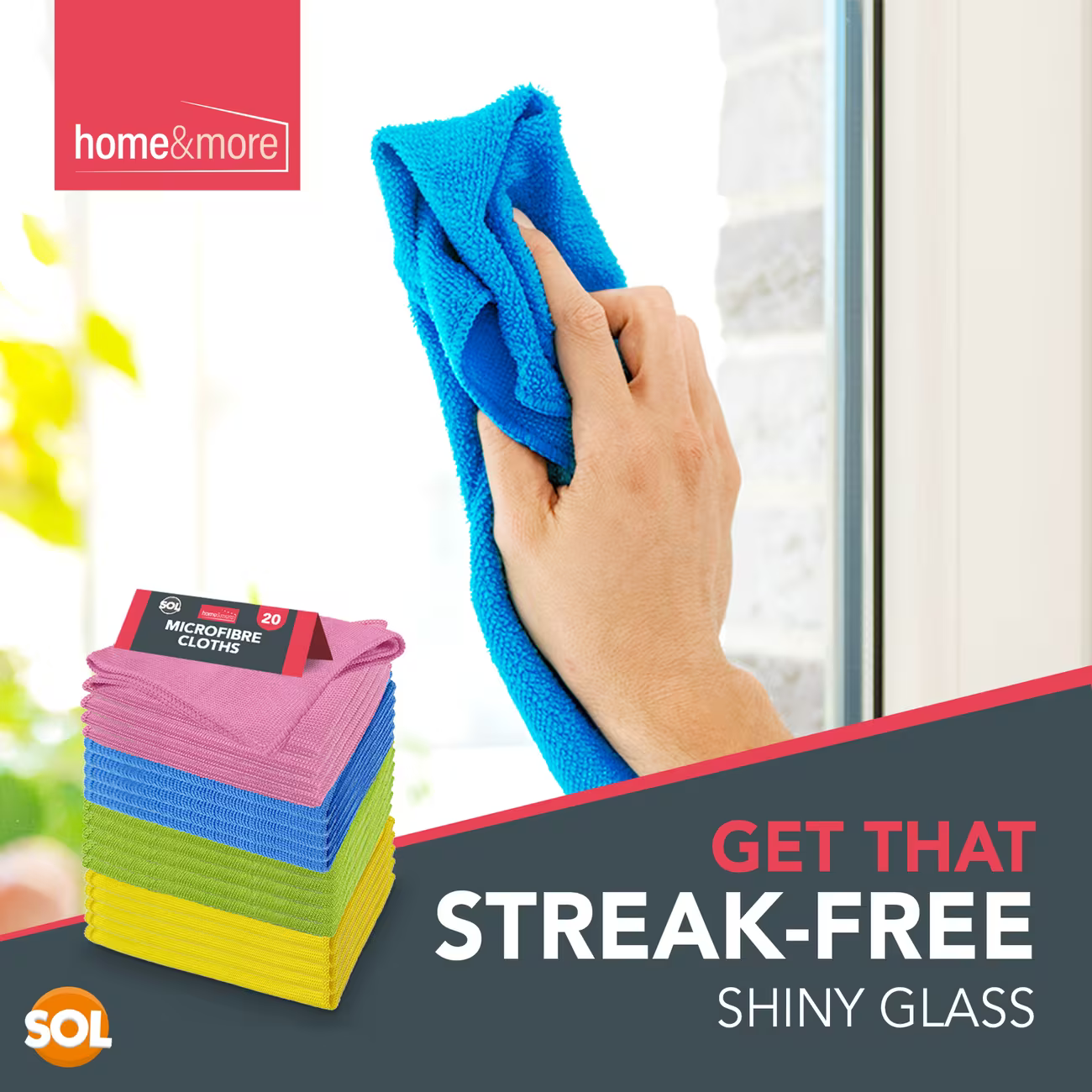 20 Pack Microfibre Cleaning Cloths 28x28cm – Reusable Streak-Free Towels for Kitchen, Car & Glass (4 Colours)-3