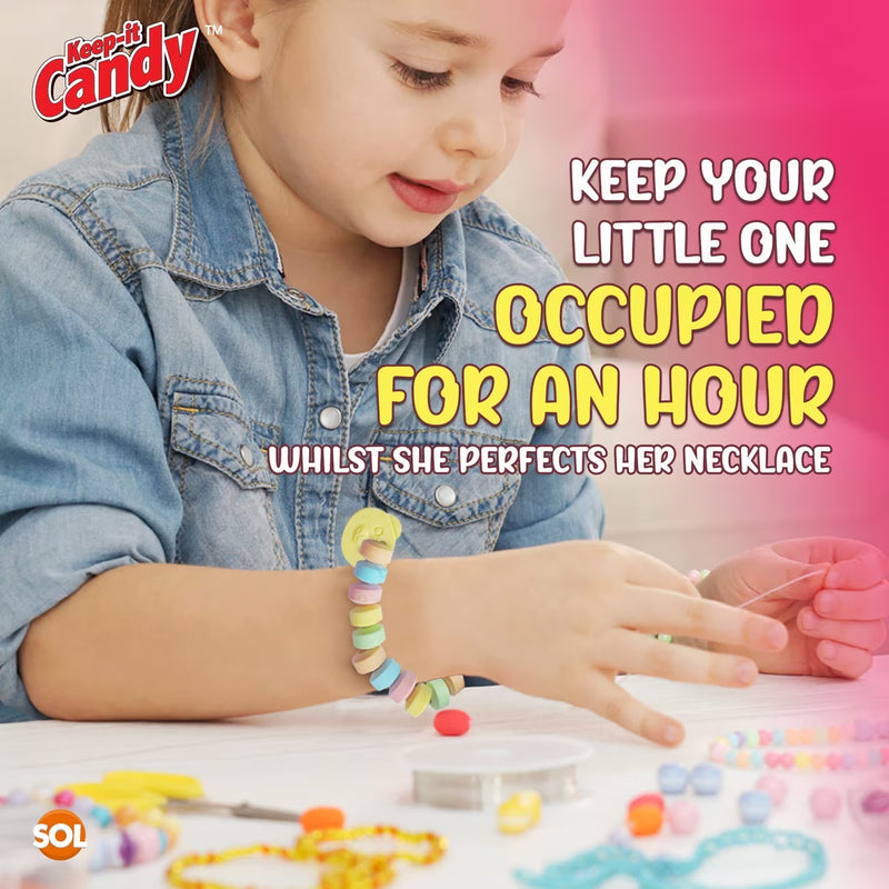2 Pack Candy Jewellery Making Kit for Girls DIY Bracelet & Necklace Bead Craft Set Kids Party Gift-3