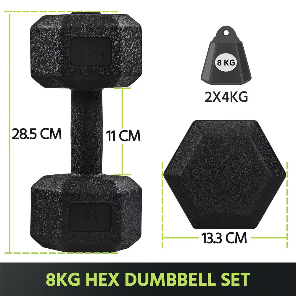 Costoffs Hex Dumbbells Set (Pair) – Non-Slip Home Gym Weights for Strength Training Men & Women-12