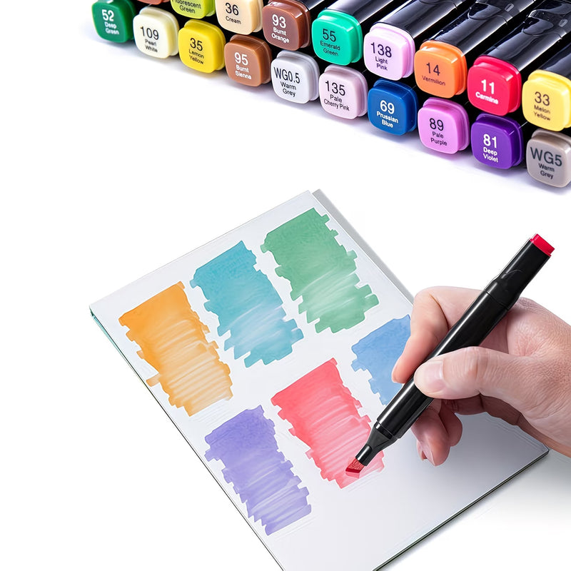 80 / 100 Colour Alcohol Markers Set – Dual Tip Art Pens with Carry Case for Drawing & Sketching-8