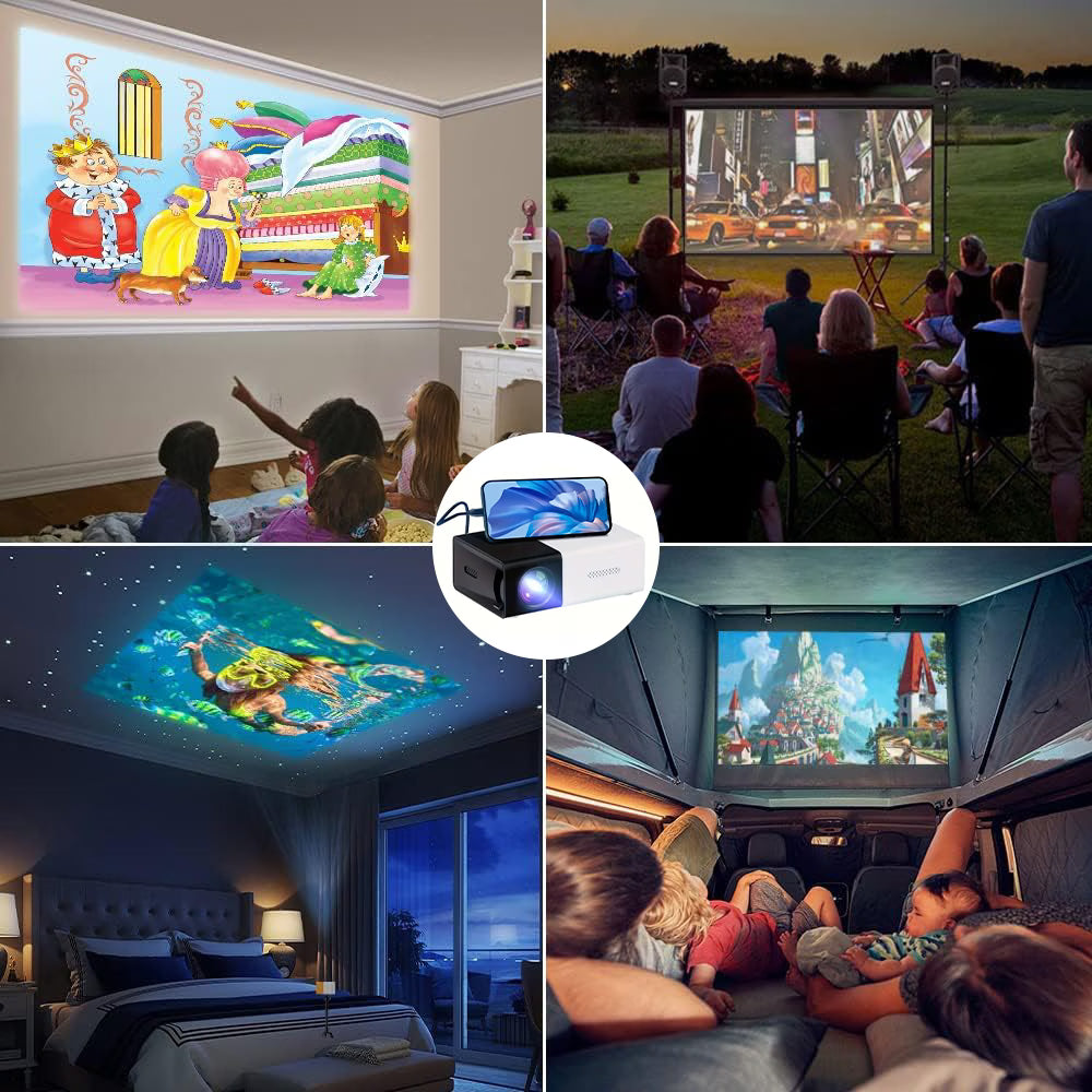 Portable Mini Projector for Home Cinema – HD Compact Movie Projector with USB/SD/AV/HDMI Support for Indoor Movies, Office, Parties & Kids Gifts-6