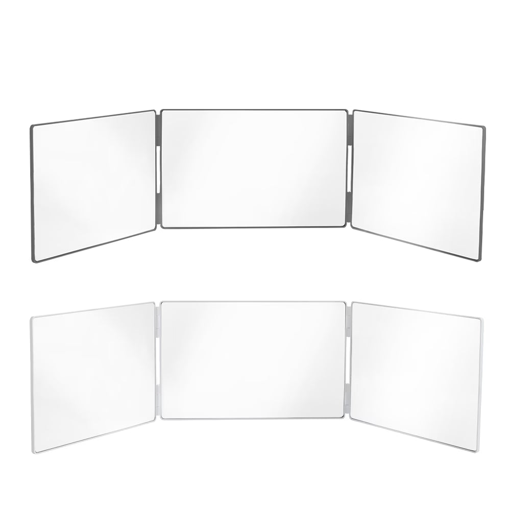 3 Way Rotating Folding Mirror for Self Haircut – Adjustable Trifold Vanity Mirror with Hooks (Black/White)-8