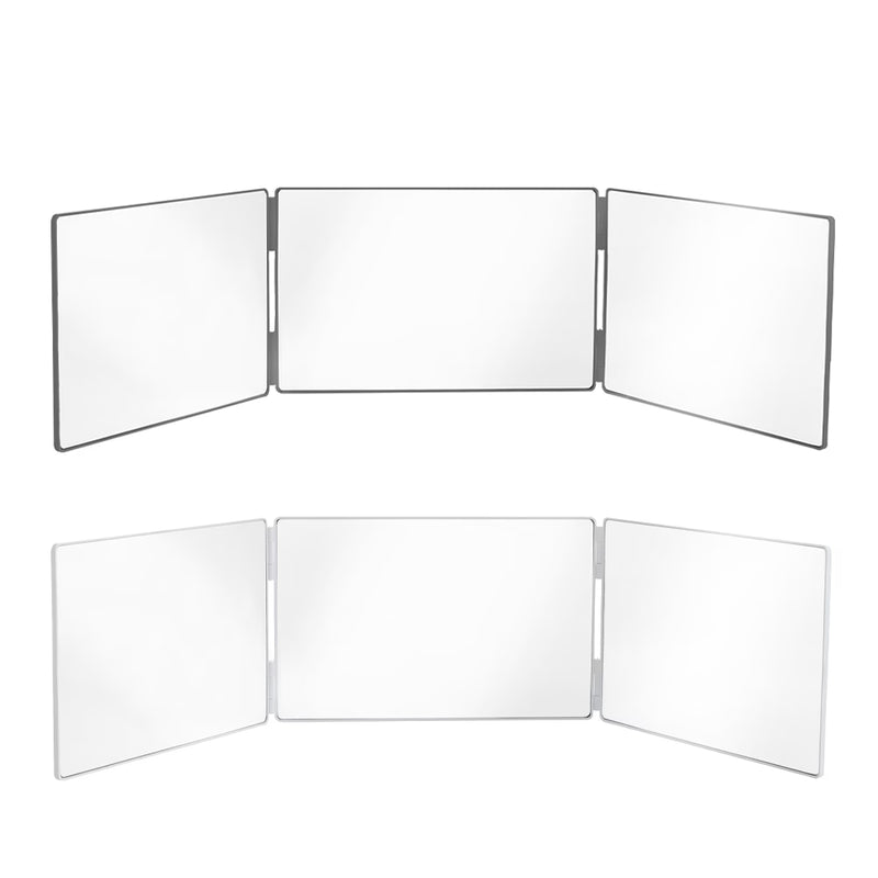 3 Way Rotating Folding Mirror for Self Haircut – Adjustable Trifold Vanity Mirror with Hooks (Black/White)-8