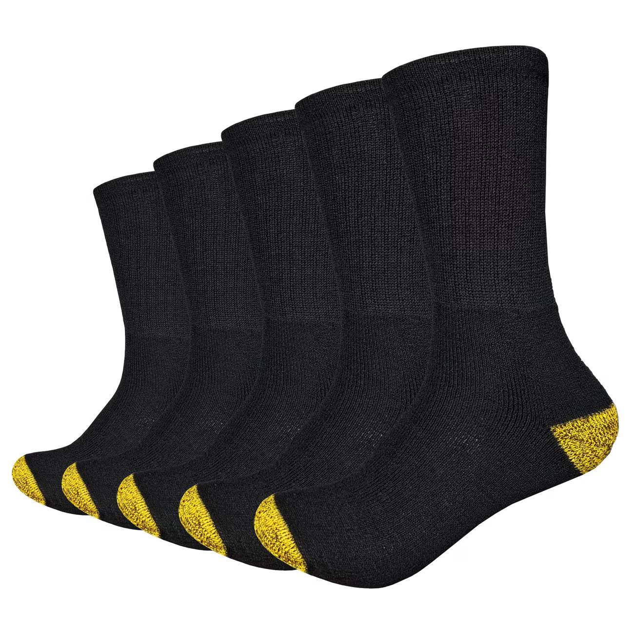 ELAFY Men’s Work Socks Pack of 5 – Cotton Rich Cushioned Crew Socks with Reinforced Heel & Toe, Size 6–11-2