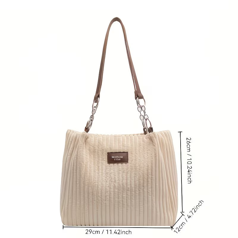 Women’s Velvet Shoulder Bag – Zipper Closure, Fixed Strap, Elegant Gift Handbag-5
