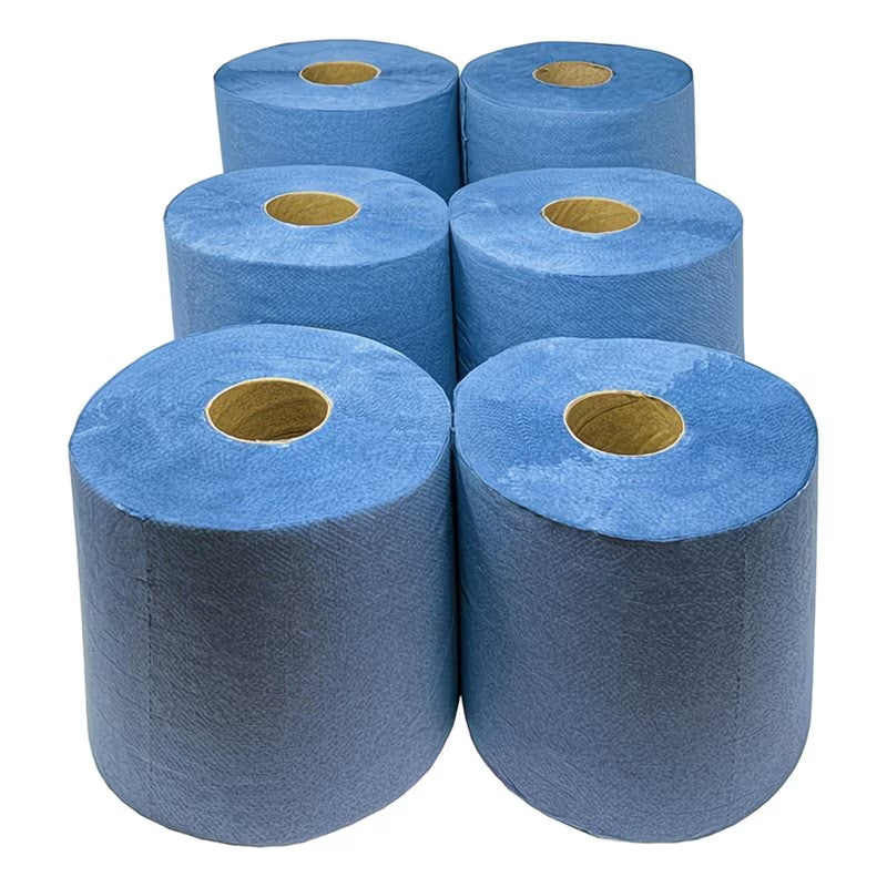 6 Pack Blue Centrefeed Rolls – 2 Ply Embossed Paper Towels for Commercial & Kitchen Cleaning-4