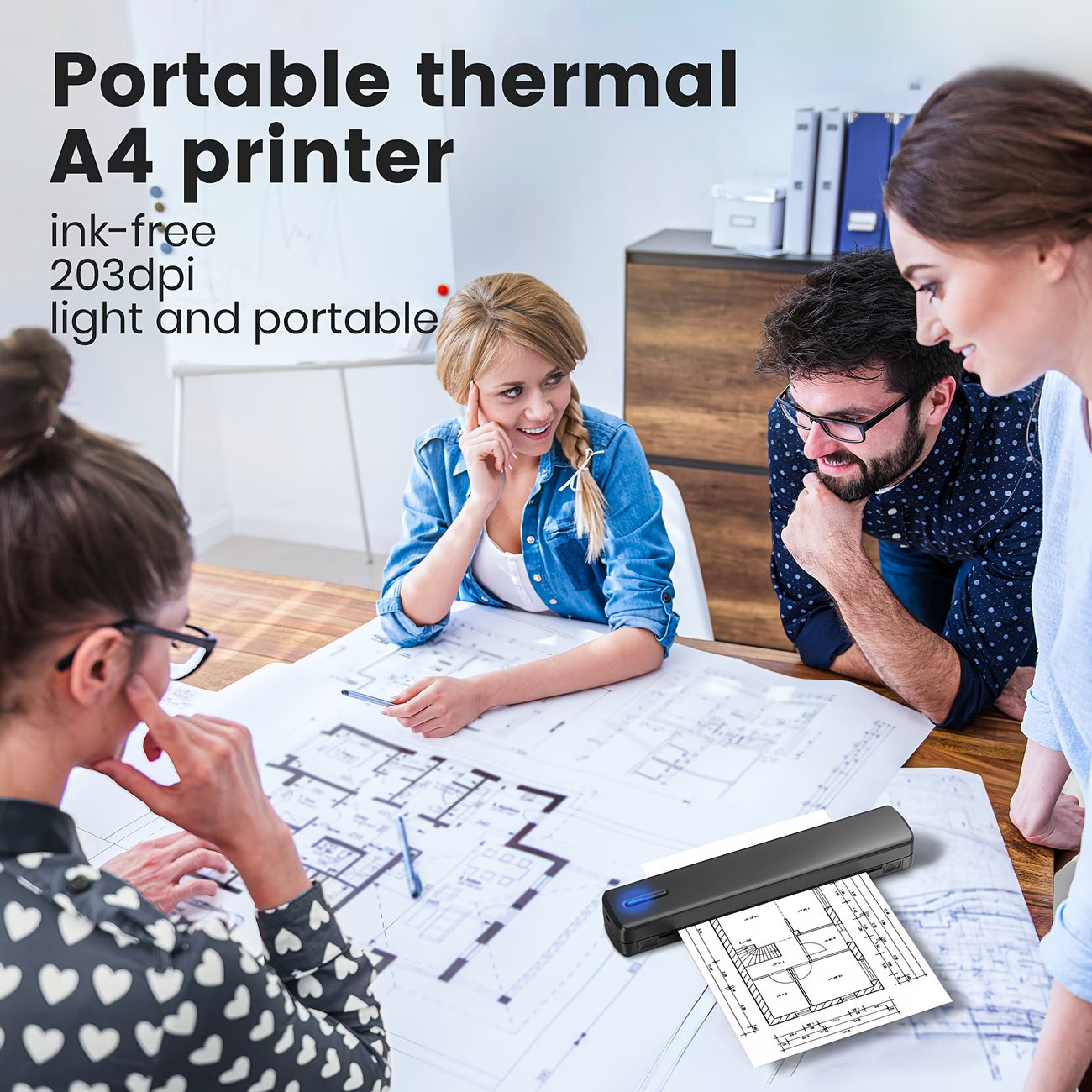 D810B Portable Inkless Wireless Printer – A4 Thermal Tattoo Printer for Mobile, iPad & PC | Travel Compact Printer for Home & Office-7