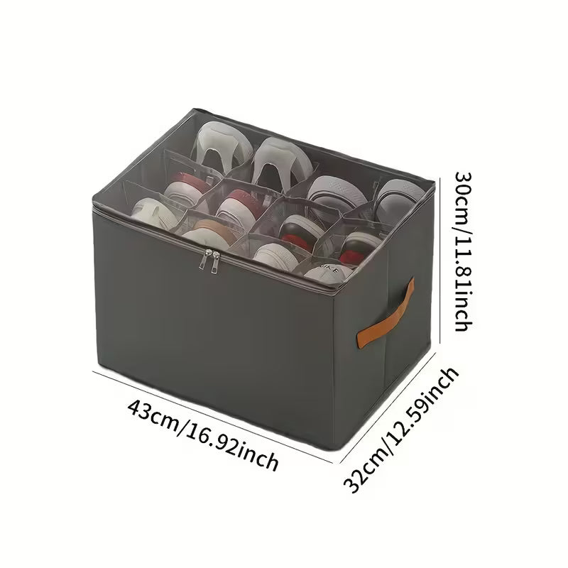 Foldable Oxford Cloth Storage Boxes – Large Capacity Under-Bed Shoe & Clothes Organizer with Transparent Dust Cover (1/2 Pack)-4
