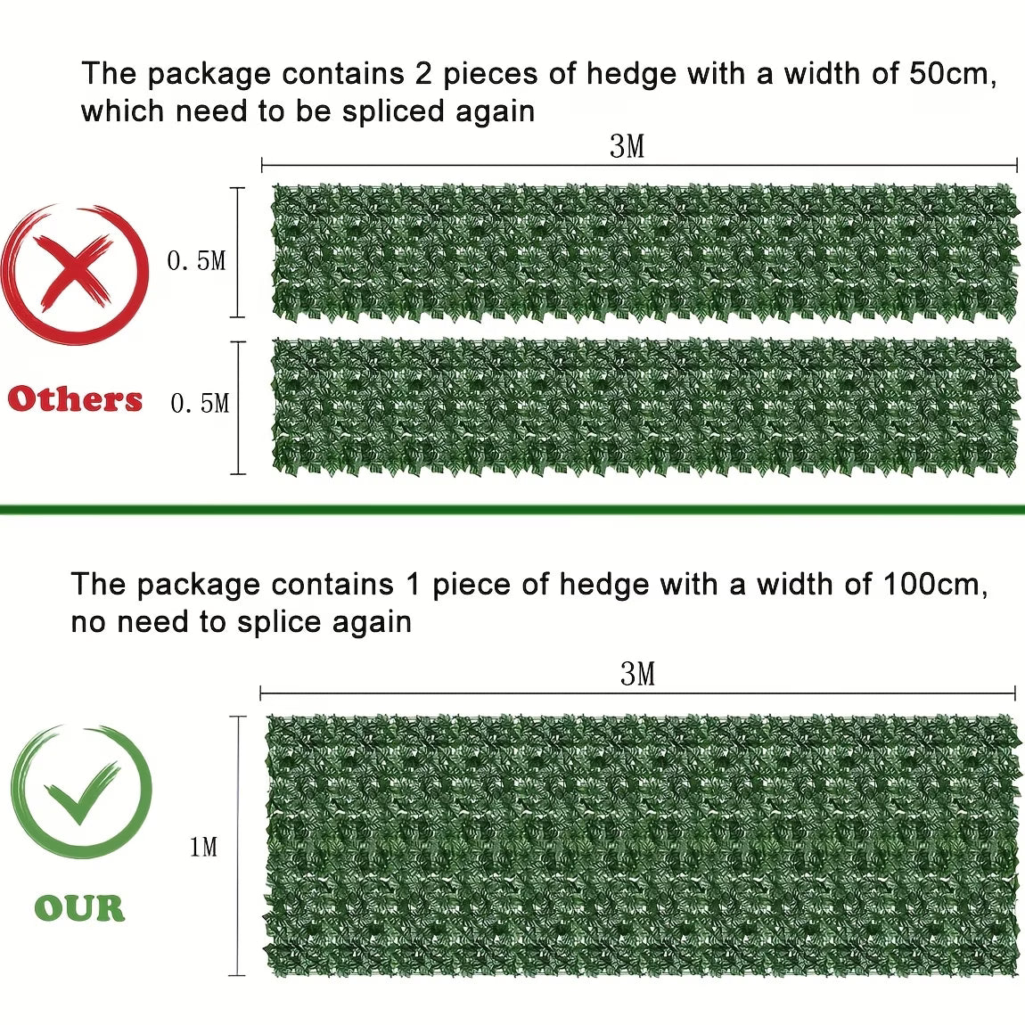 Artificial Ivy Privacy Fence Roll Faux Leaf Hedge Screen Trellis Panel for Garden Balcony Wall Decor-10