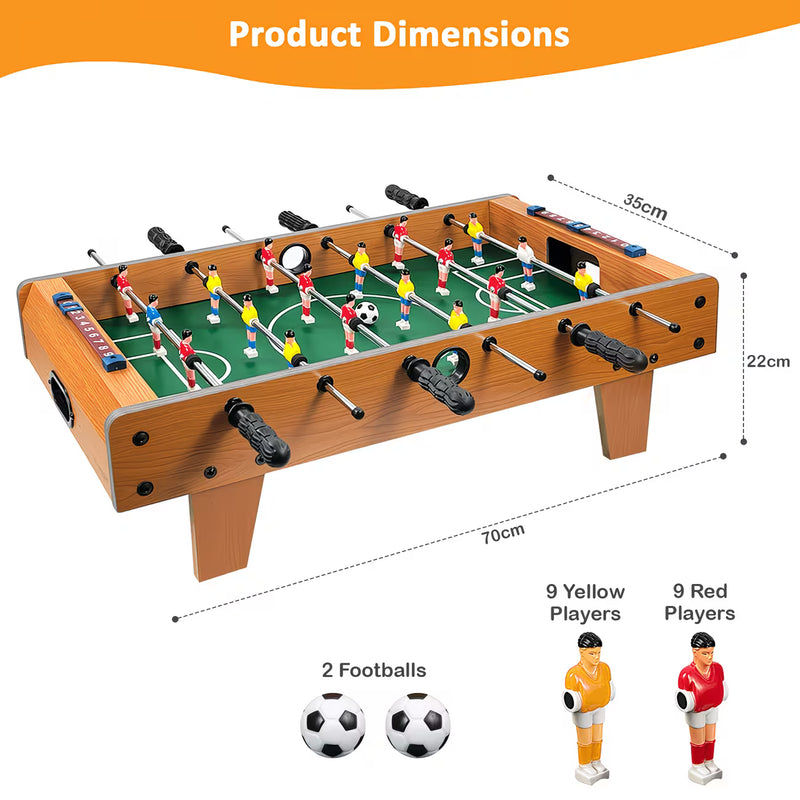 Wooden Table Football Game – Mini Tabletop Foosball Soccer Set with Accessories, Family Party Game & Christmas Gift Idea-3