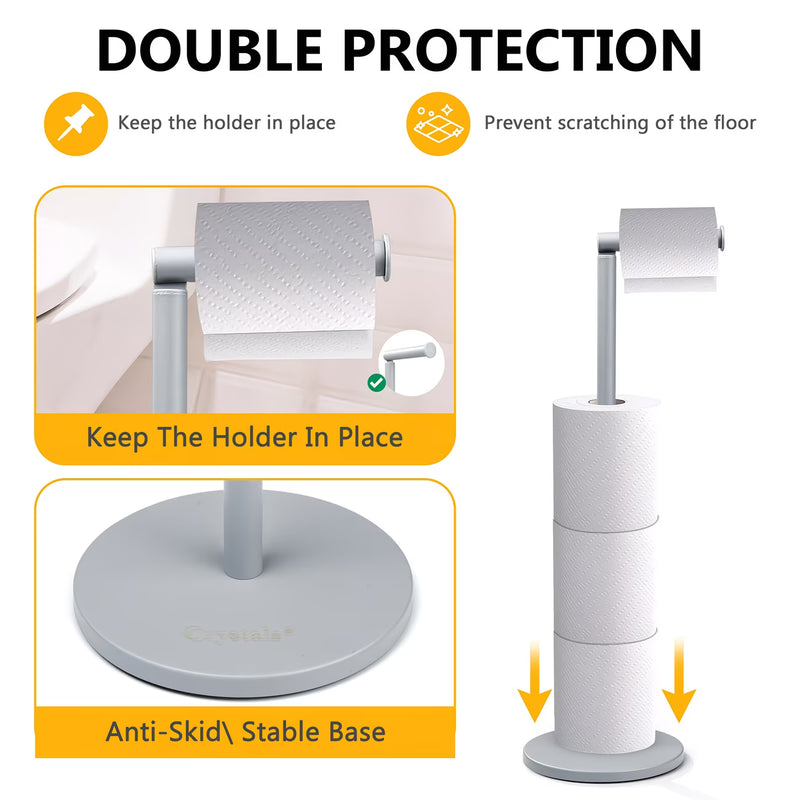 Free Standing Toilet Roll Holder with Storage – 2-in-1 Stainless Steel Toilet Paper Stand-9