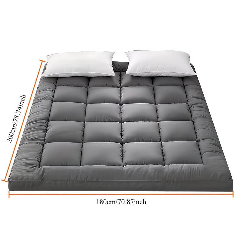 10cm Thick Mattress Topper – Ultra Soft Microfiber, Anti-Slip & Pressure Relief, Fits UK Single Double King Super King, Grey-4