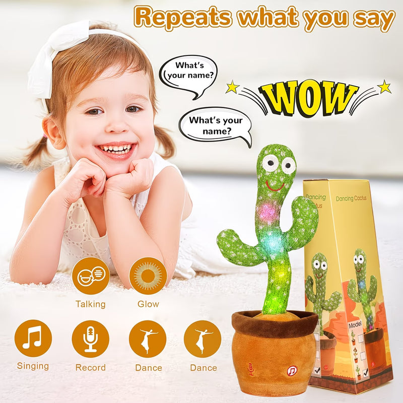 Dancing & Talking Plant Toy with Lights – Singing, Repeating Interactive Toy, Rechargeable Battery, Fun Christmas & Birthday Gift-3