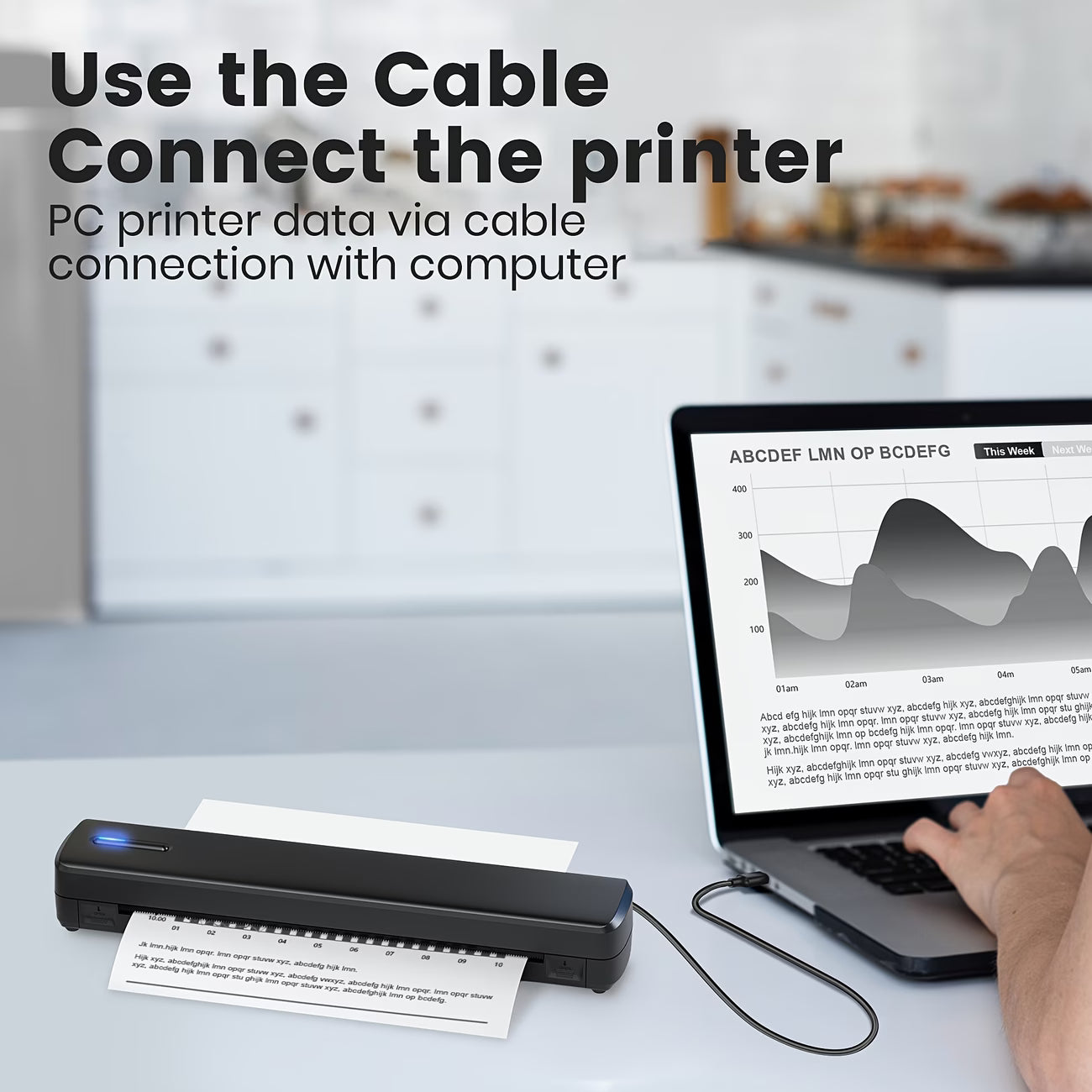 D810B Portable Inkless Wireless Printer – A4 Thermal Tattoo Printer for Mobile, iPad & PC | Travel Compact Printer for Home & Office-4