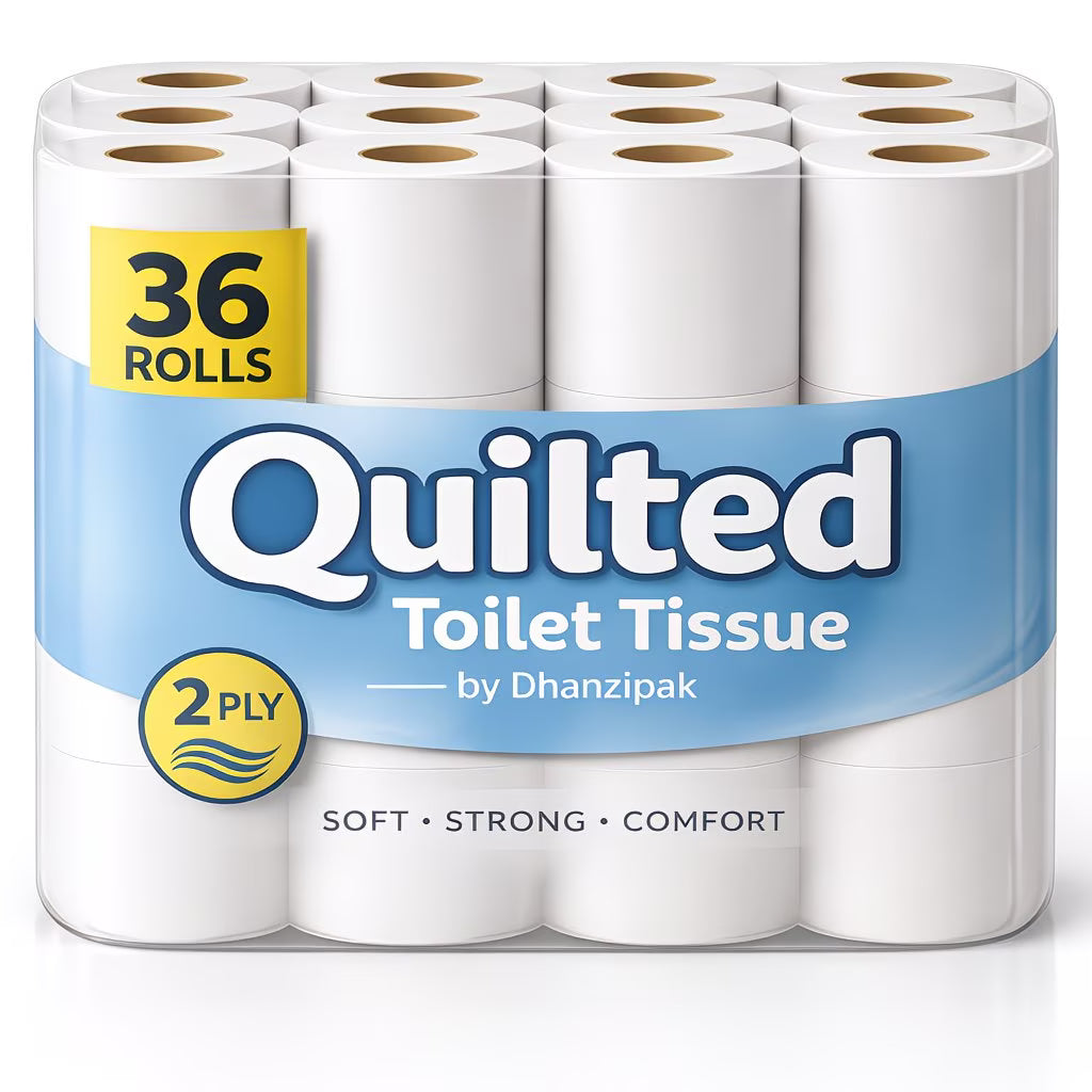36 Pack 2-Ply Toilet Rolls – Soft & Strong White Bathroom Tissue, Septic Safe Bulk Value Toilet Paper