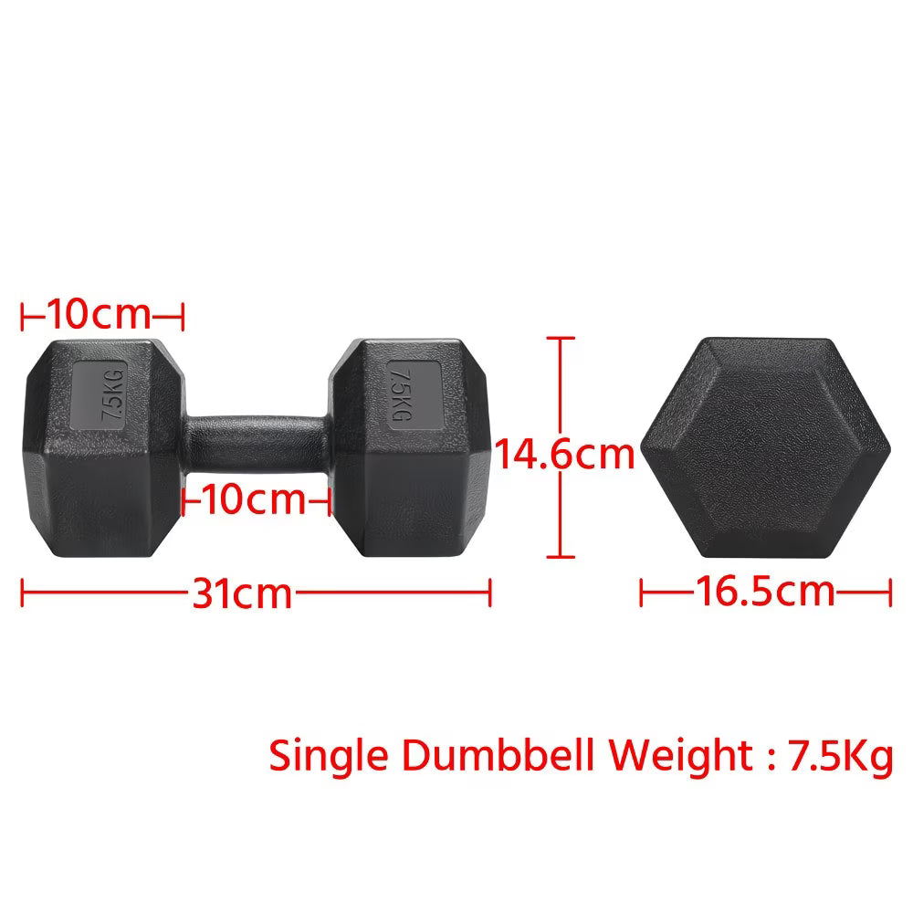 Costoffs Hex Dumbbells Set (Pair) – Non-Slip Home Gym Weights for Strength Training Men & Women-9