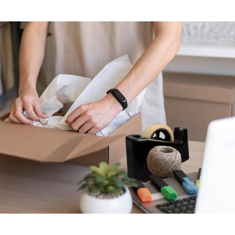 Heavy Duty Tape Dispenser with Weighted Non-Skid Base – One-Handed Desktop Tape Holder with Sharp Cutting Blade for Office, Packing & Gift Wrapping (Black)-2