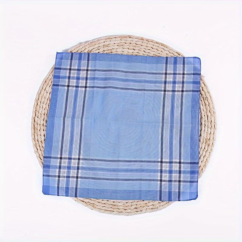 12Pcs Mens Handkerchiefs Gents Hankies Cotton Hankerchiefs Hanky Gift Random UK-9