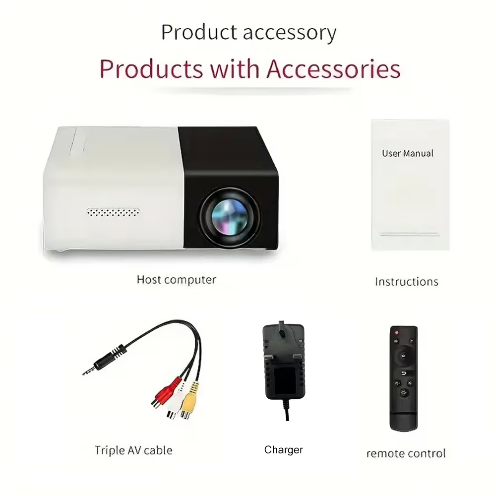 Portable Mini Projector for Home Cinema – HD Compact Movie Projector with USB/SD/AV/HDMI Support for Indoor Movies, Office, Parties & Kids Gifts-5