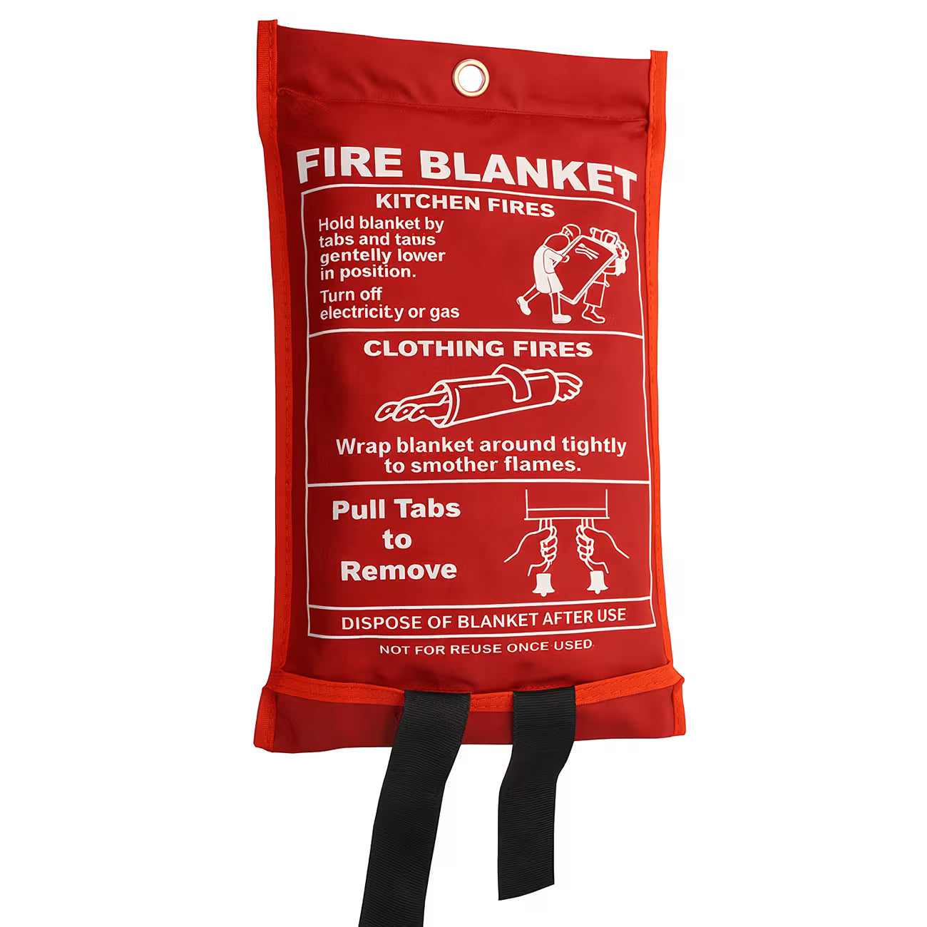 1m x 1m Fire Blanket with Soft Case & Pull Loops – Quick Release Fire Safety Blanket for Home & Kitchen