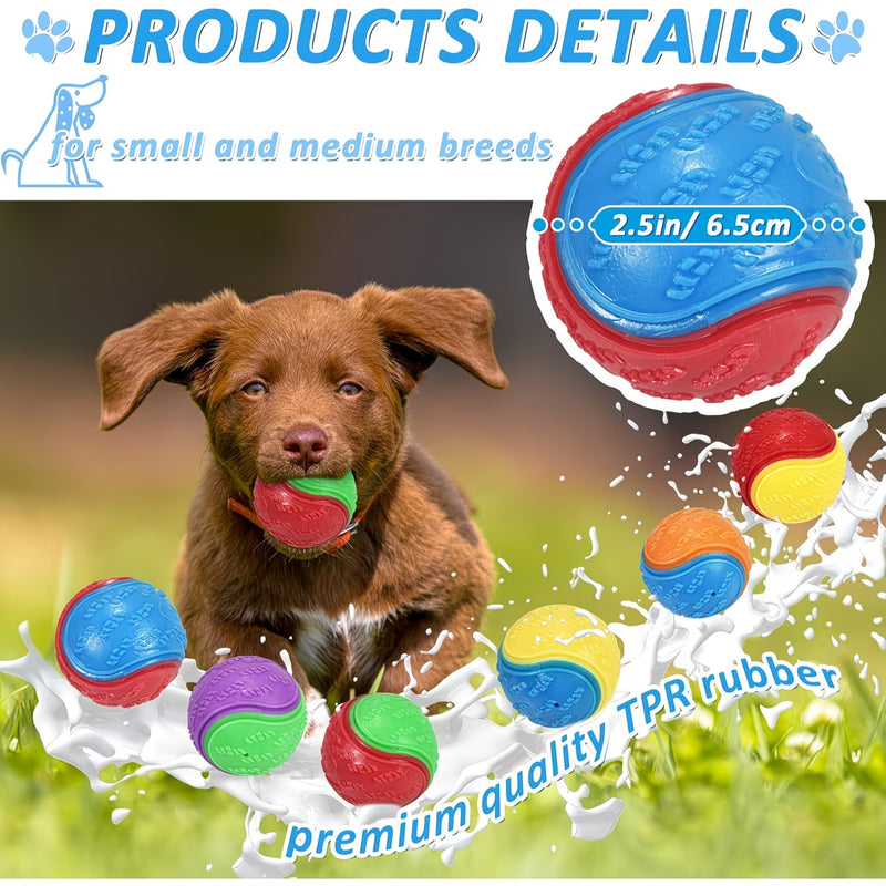 8PCS Squeaky Dog Balls Set – Indestructible Durable Dog Chew Balls for Training, Teeth Cleaning & Interactive Play-3