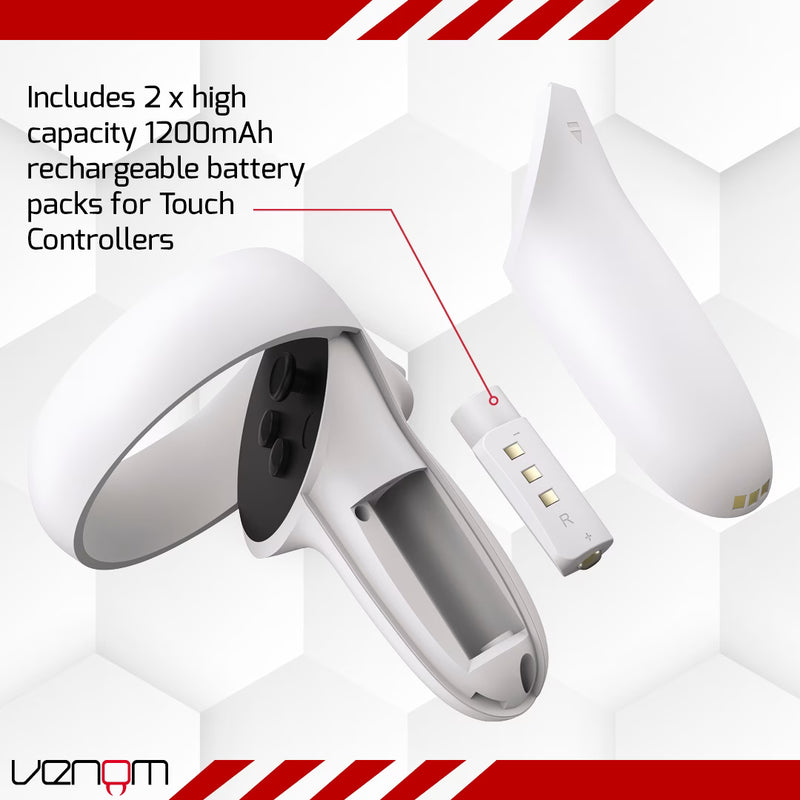 Venom Charging Dock and Rechargeable Battery Packs for Meta Quest 2-3