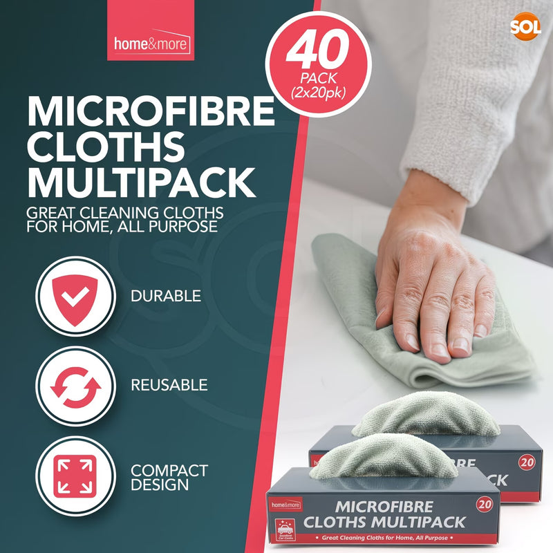 40 Pack Microfiber Cleaning Cloths 20x20cm – Edgeless Reusable Towels for Car, Glass & Home-5