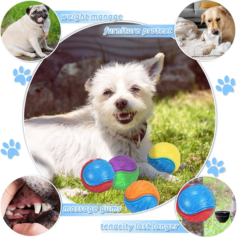 8PCS Squeaky Dog Balls Set – Indestructible Durable Dog Chew Balls for Training, Teeth Cleaning & Interactive Play-2