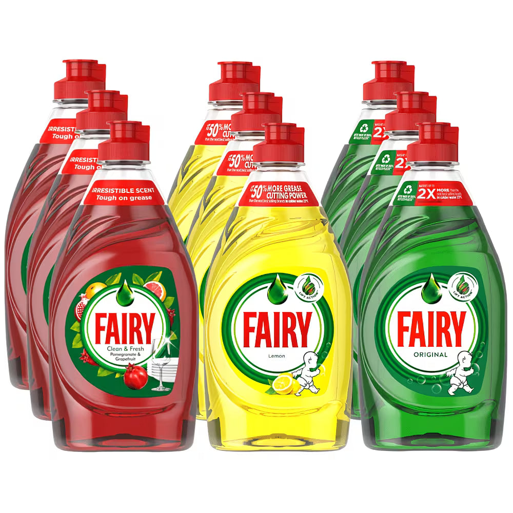 Fairy Washing Up Liquid Mixed Pack 320ml – Lemon, Original, Pomegranate & Grapefruit – Pack of 3 or 9-2