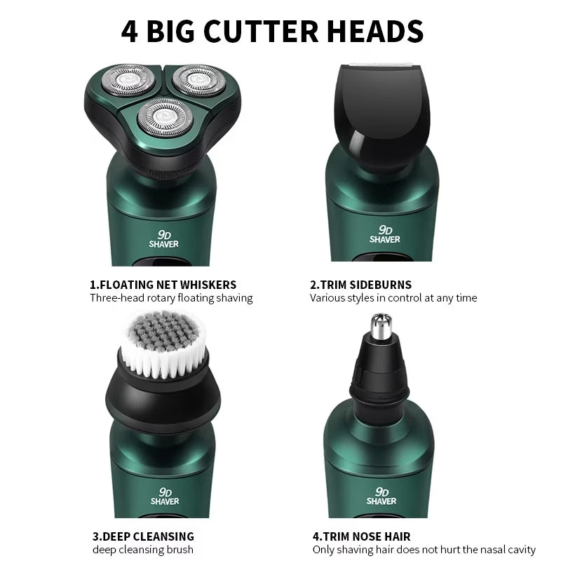 4-in-1 Men Electric Shaver LCD Display 3D Floating Head Beard Trimmer USB Rechargeable-8