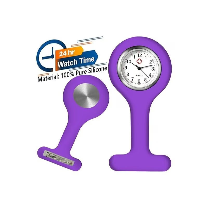 ATEK Silicone Nurse Fob Watch with Brooch Clip Medical Pocket Watch for Nurses-7