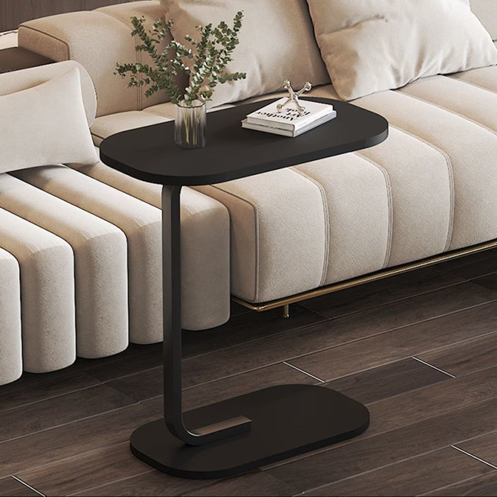 C Shaped Side Table for Sofa Bedside End Table Metal Frame Small Coffee Laptop Table Living Room-7