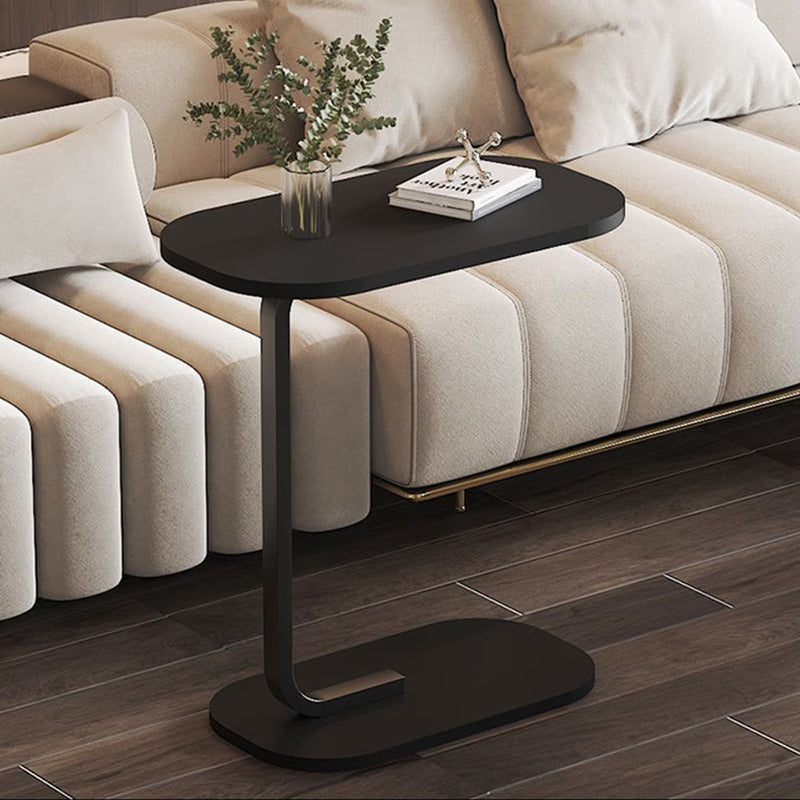 C Shaped Side Table for Sofa Bedside End Table Metal Frame Small Coffee Laptop Table Living Room-7